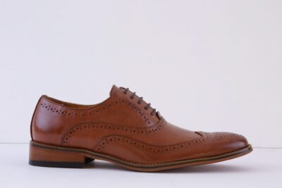 GOOR M9556B Tan Lace Up Brogue Style Formal Shoe