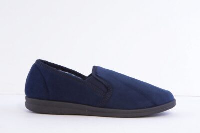 SLEEPERS MS337NC Men's Navy Velour Slipper