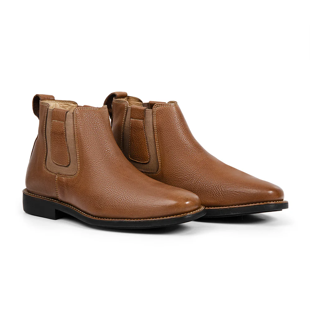 ANATOMIC GEL - NATAL Tan Leather Pull On Chelsea Boot - Image 3