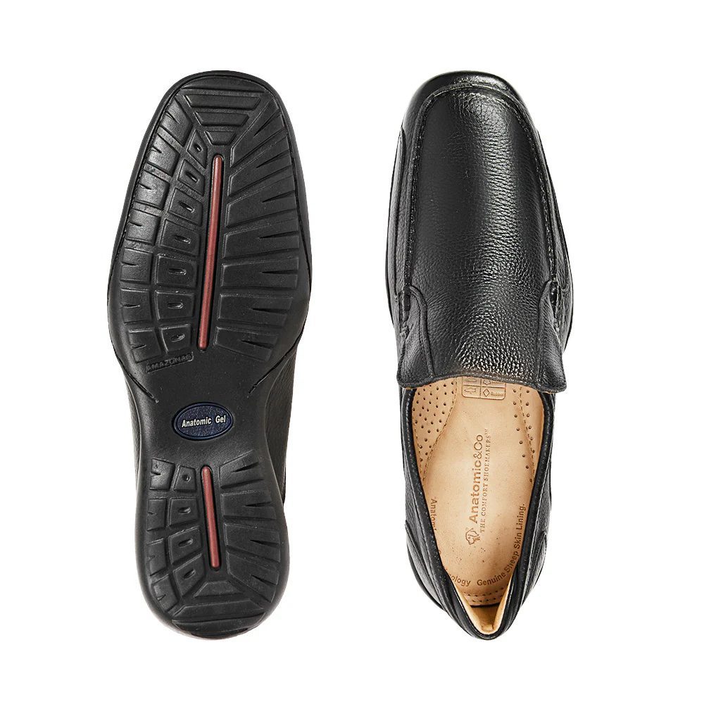 ANATOMIC GEL Parati Mens Slip On Shoes (969610) - Black Leather - Image 2