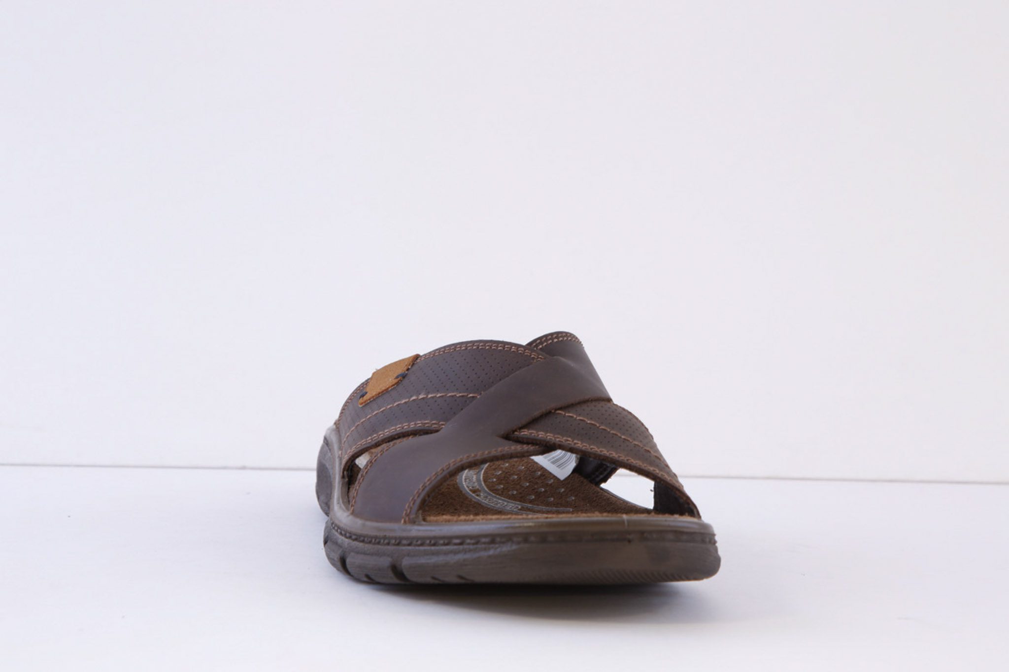 IMAC M120B Brown Waxy Leather Crossover Mule Sandal - Image 3