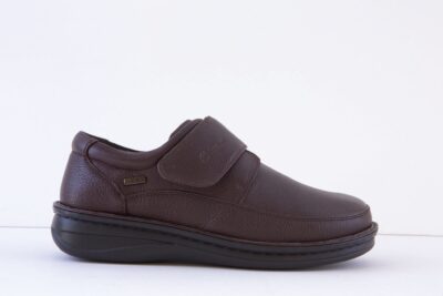 G-COMFORT P-3708C Extra Wide Fitting Velcro Brown Leather Shoe