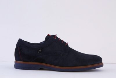 FLUCHOS F1744 Semi Formal Lace Up Navy Suede Shoe