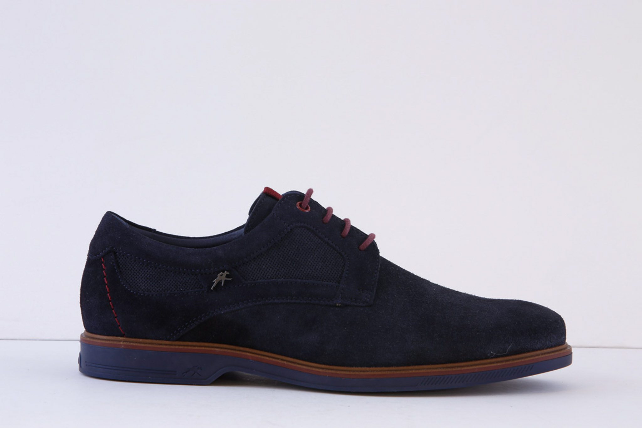 FLUCHOS F1744 Semi Formal Lace Up Navy Suede Shoe