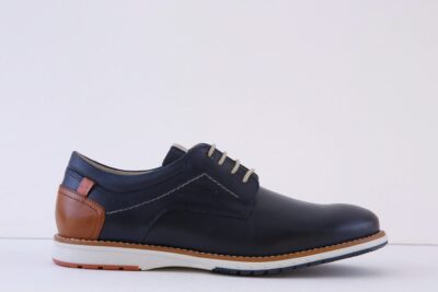 FLUCHOS F1978 Navy Leather Lace Up Smart Casual Shoe