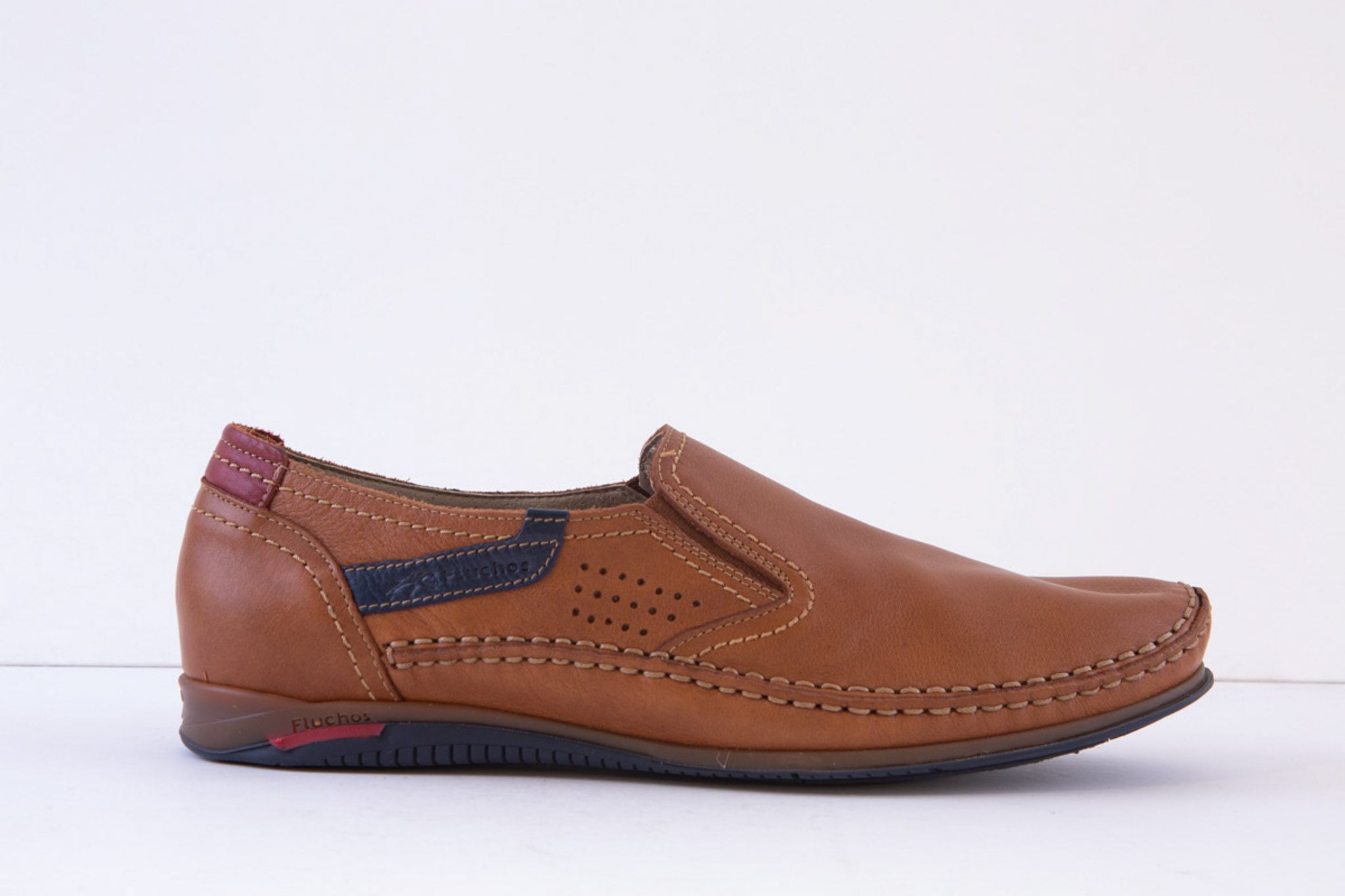 Fluchos - 8565 Flat Slip On Shoe - Tan Leather