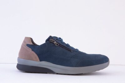 Waldlaufer 654001 Navy/Blue Wide Fitting (K) Lace Up (Zip) Shoe