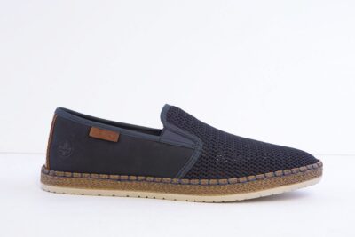 Rieker - B5265-14 Navy Flat Slip On Casual Shoe