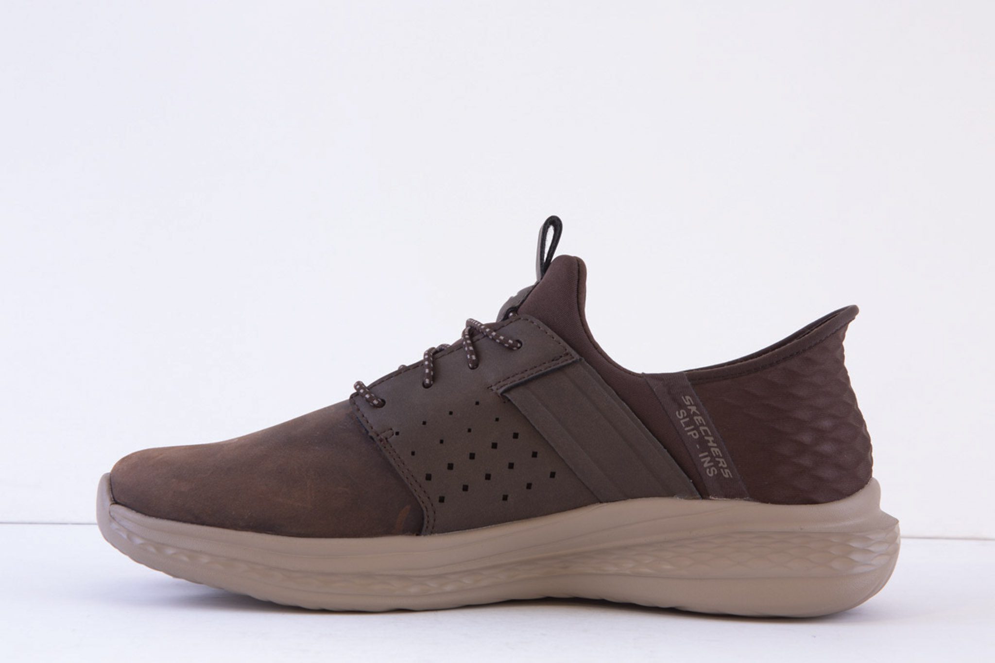 Skechers 210828 Relaxed Wide Fit Slip-Ins (Moc Lace) Choc Brown Shoe - Image 2