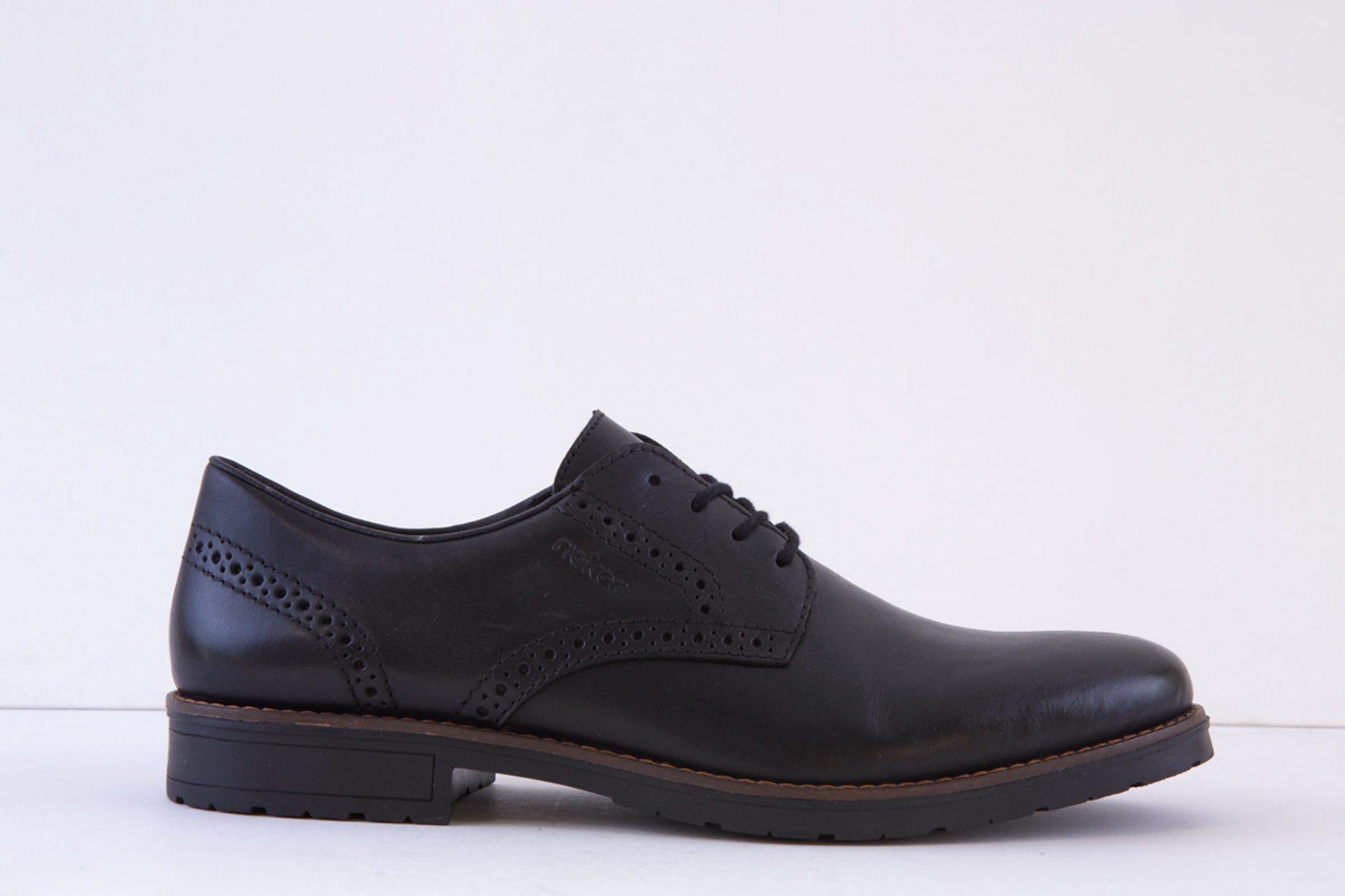 Rieker - 14642-00 Men's Lace Up Smart Casual Shoe - Black Leather