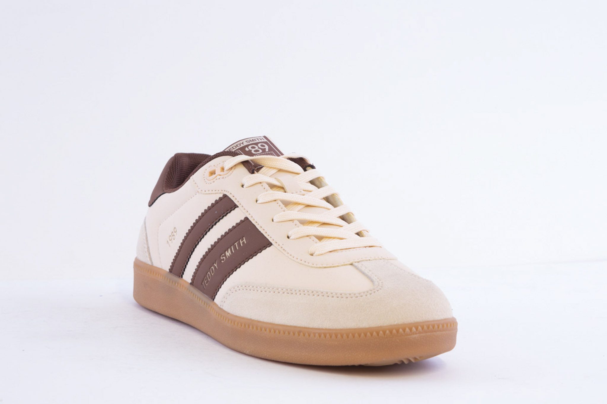 Teddy Smith 120236 Beige/Brown Lace Casual Trainer - Image 5