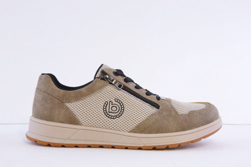 Bugatti 331-Afbo5-6950-1000 beige and white smart casual comfort trainer