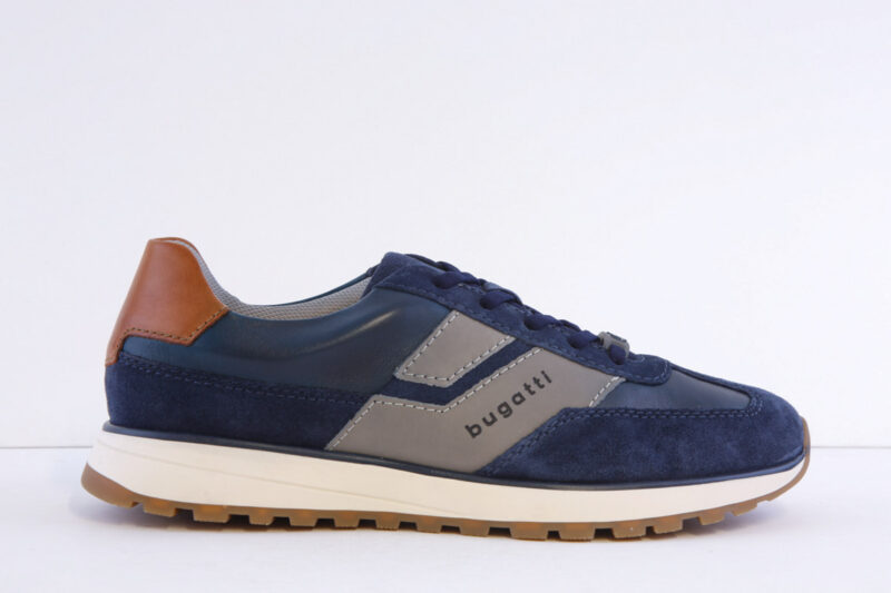 Bugatti 331Awc011410 Navy laced smart casual comfort trainer