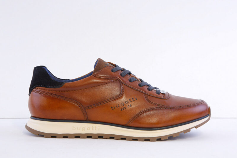 Bugatti 335-A021P-4000 Brown leather smart casual laced comfort trainer