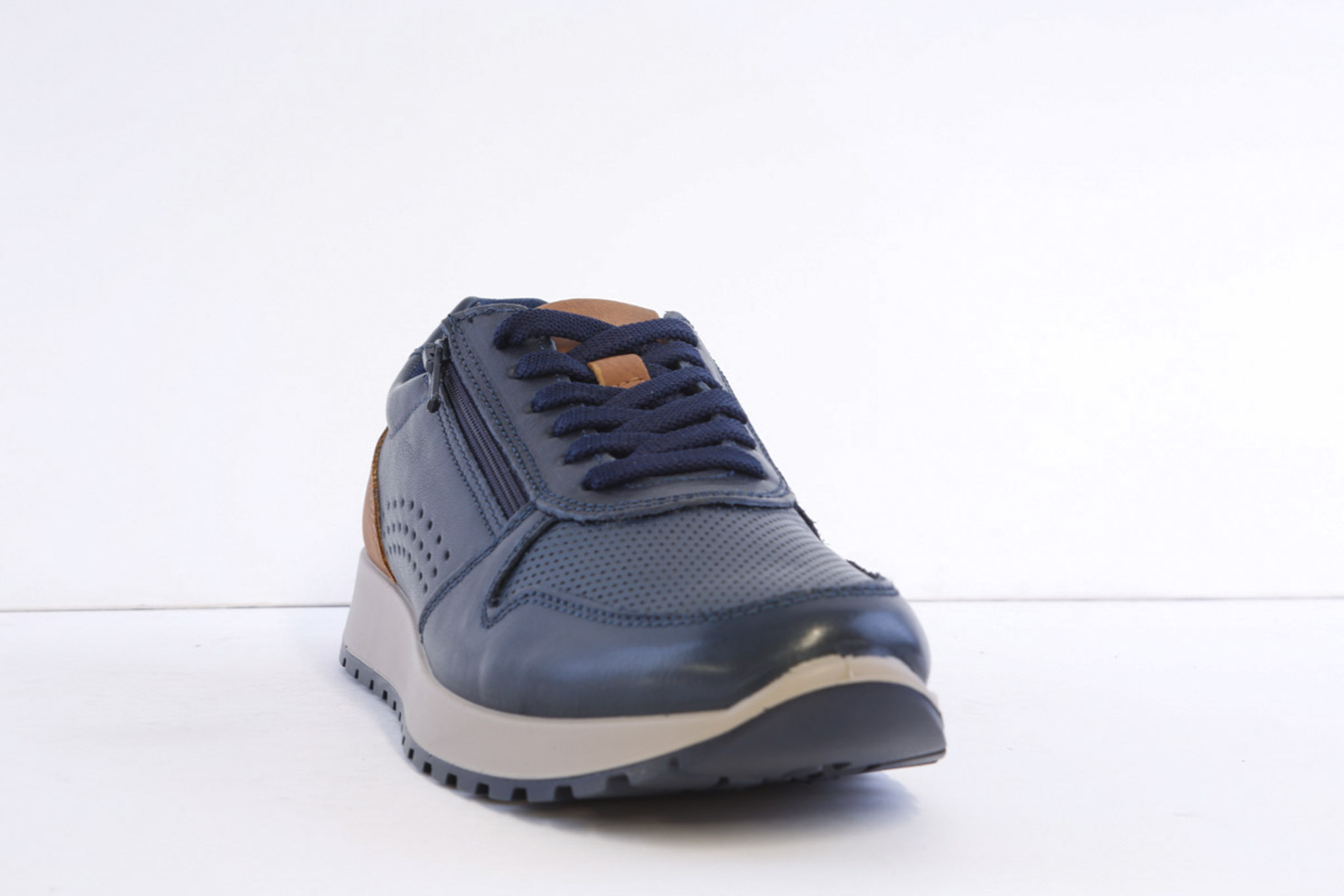 Imac 103040 Nvy Navy leather Laced Comfort trainer - Image 3