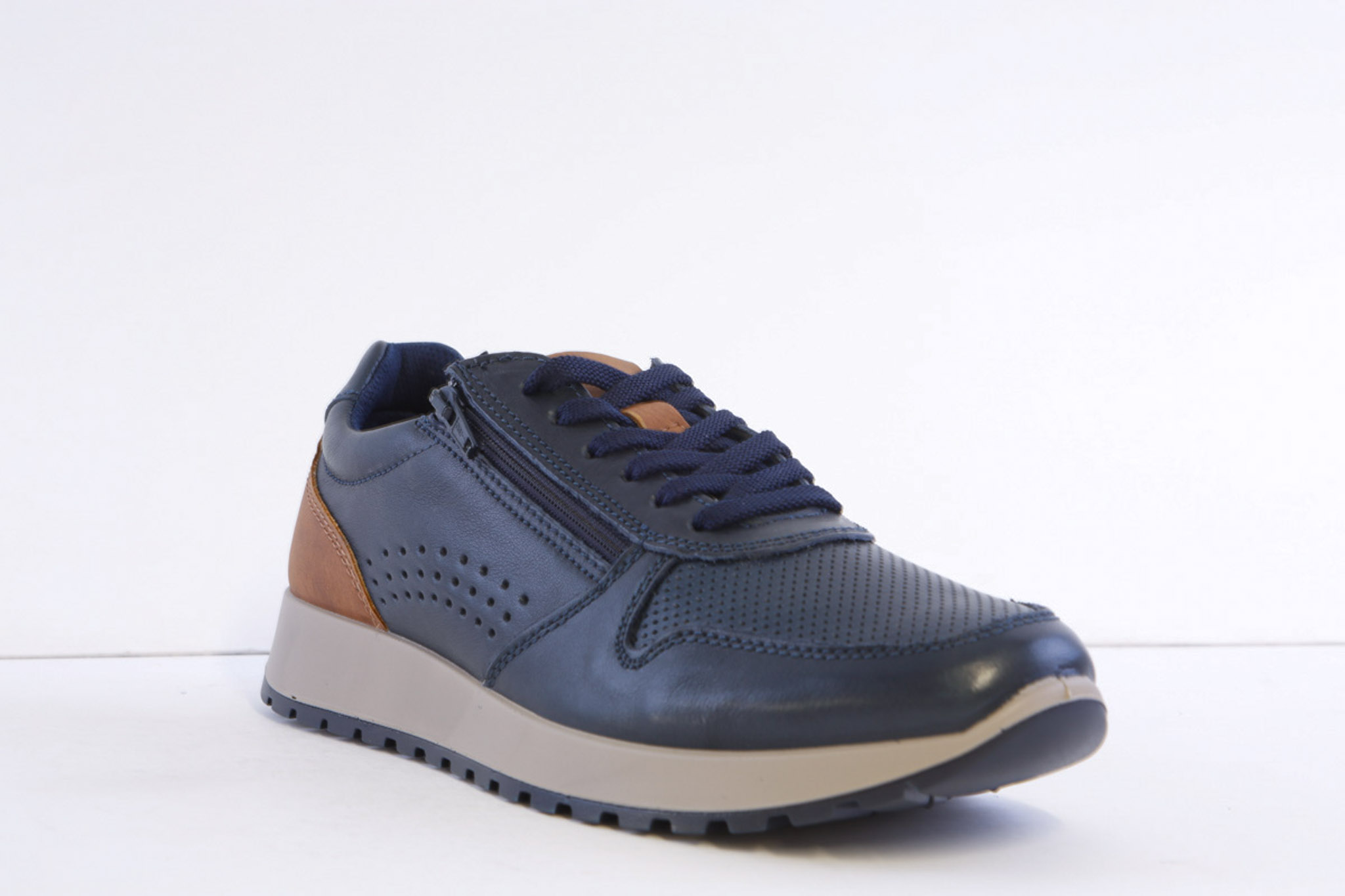 Imac 103040 Nvy Navy leather Laced Comfort trainer - Image 5
