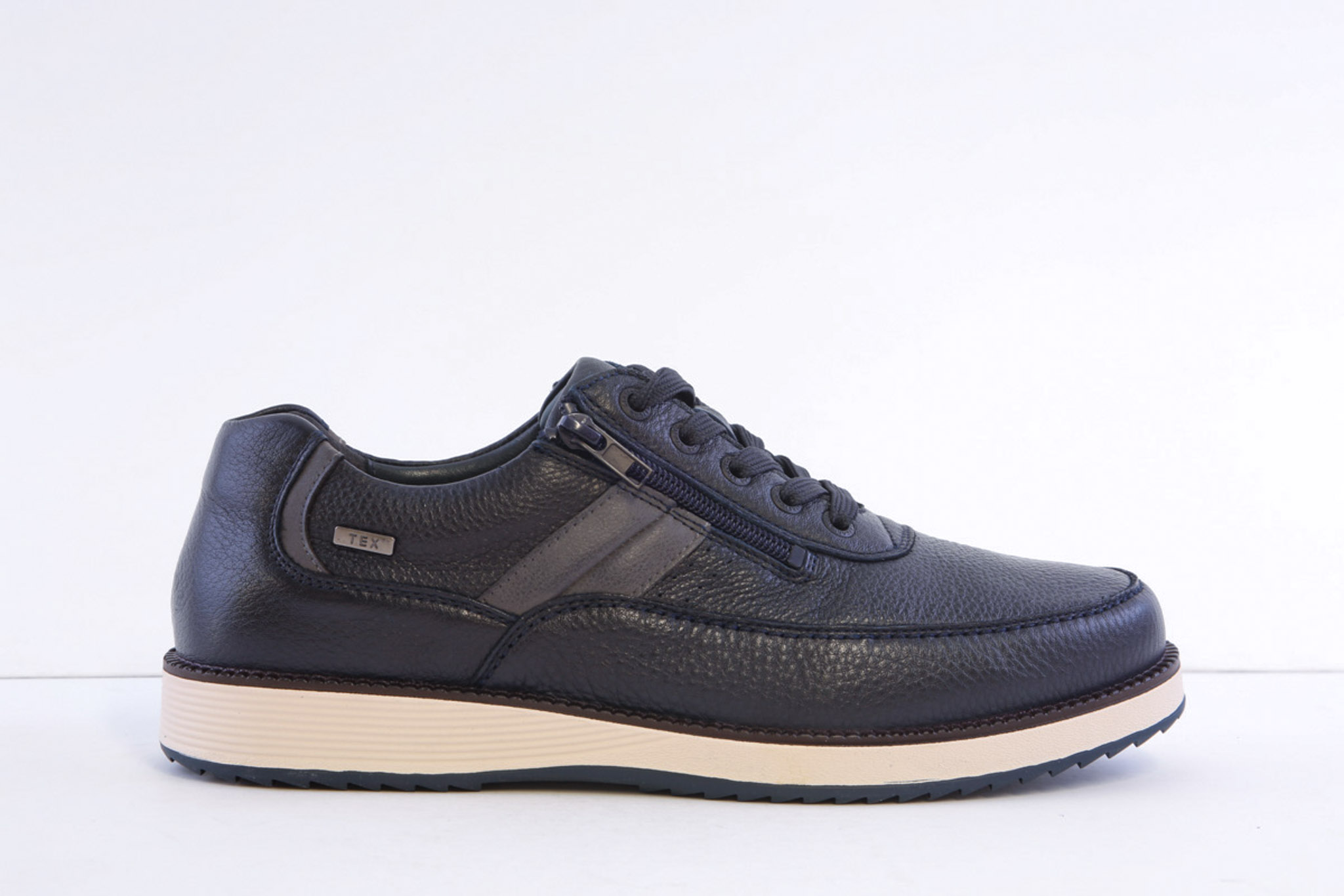 G-Comfort 1727L Navy Leather Lace Comfort Waterproof Trainer