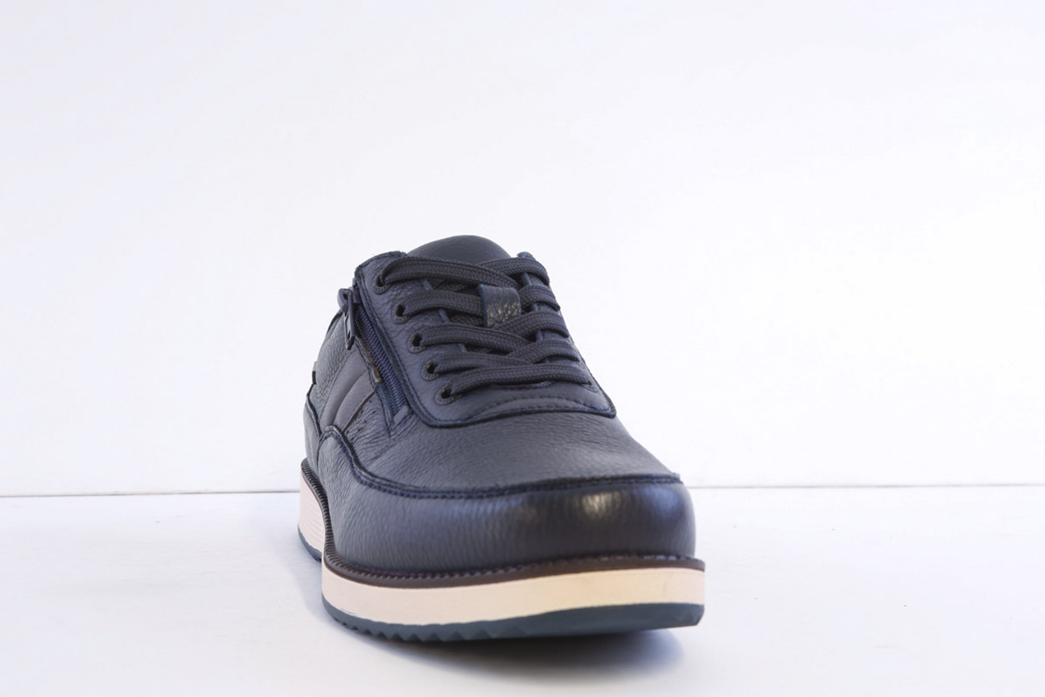 G-Comfort 1727L Navy Leather Lace Comfort Waterproof Trainer - Image 3