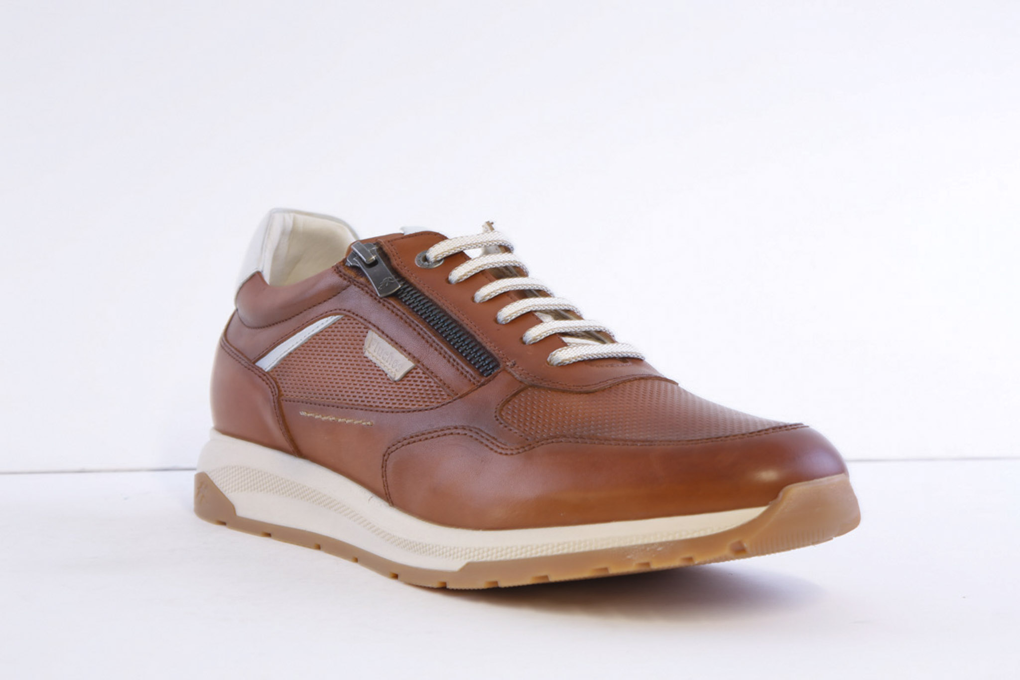Fluchos F2405 Tan Leather Smart Casual Laced Trainer - Image 5