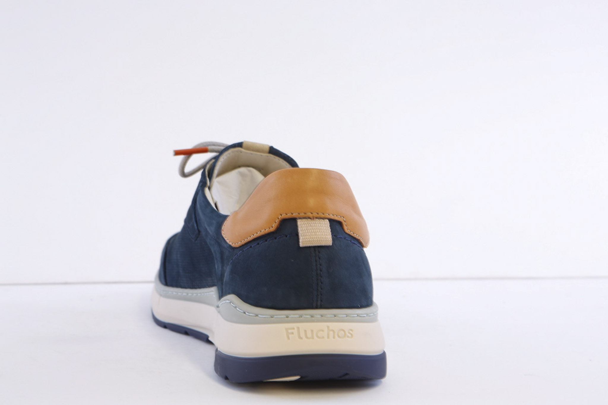 Fluchos F2210 Navy Nubuck Laced Smart Casual Trainer - Image 4