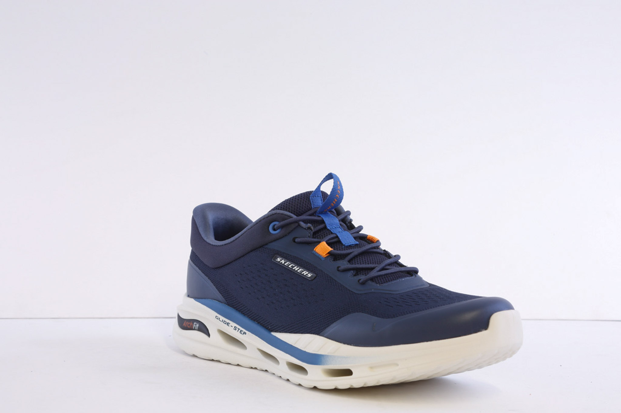 Skechers 211319-Nvy Navy arch fit mock lace slip in trainer - Image 6
