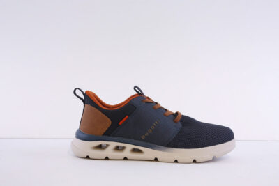 Bugatti 321-Aw503-6900-4100 Navy Fabric Laced Casual Trainer