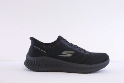 Skechers 216375 - Bbk Black Mesh Mock Lace Slip In Trainer