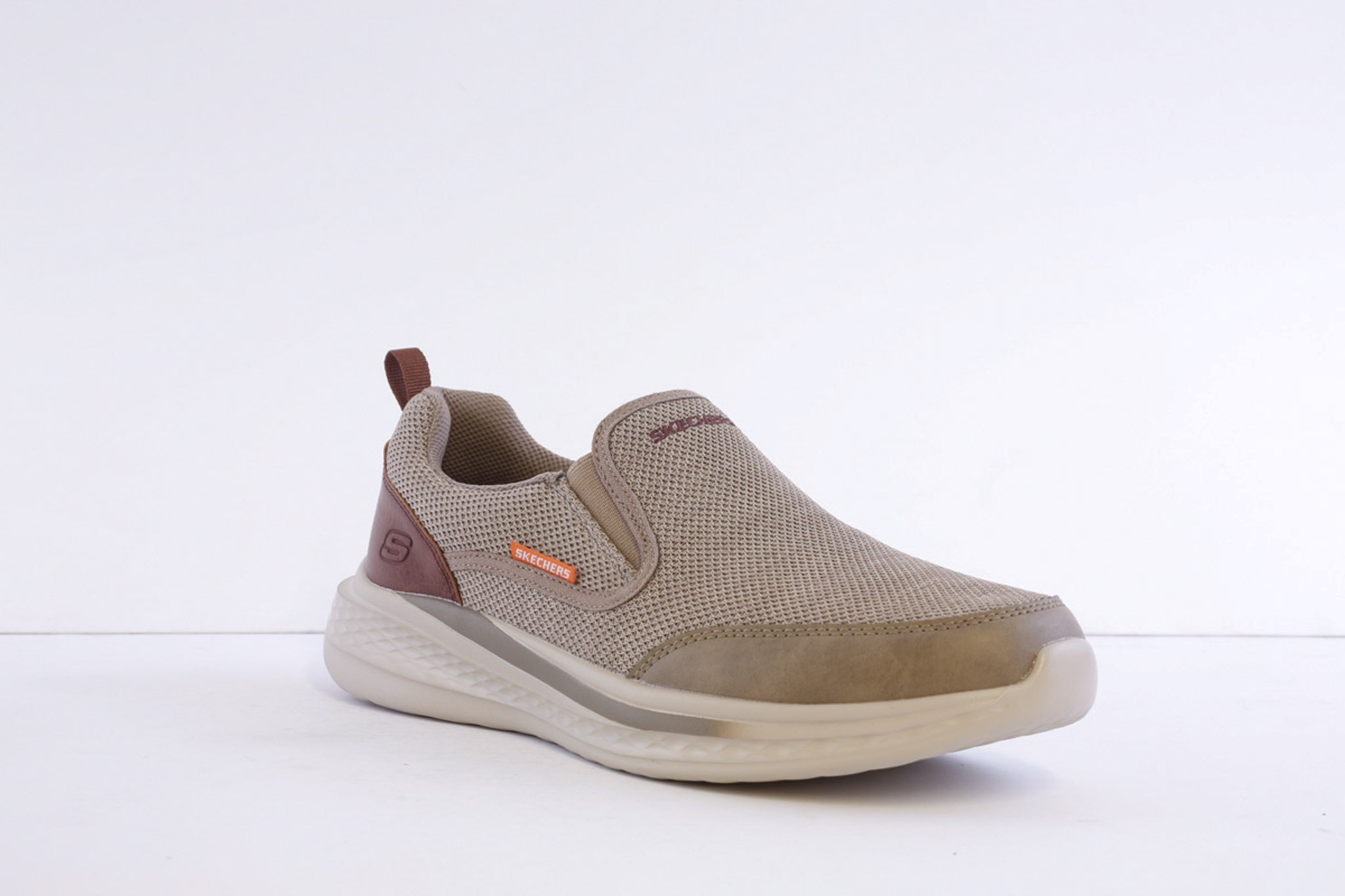 Skechers 210808-Khk Khaki mesh lace less slip on Trainer - Image 6