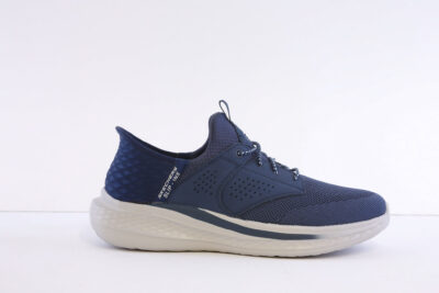 Skechers 210889-Nvy Navy Mesh Bungee Laced slip in Trainer