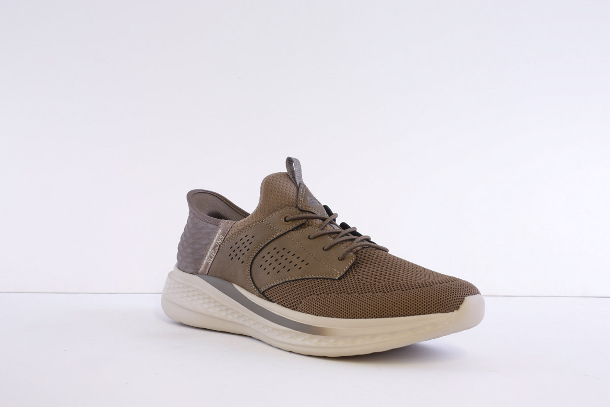 Skechers 210889-Khk Khaki Mesh Bungee Laced slip in Trainer - Image 6