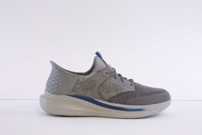 Skechers 210889-Gry Grey Mesh Bungee Laced slip in Trainer