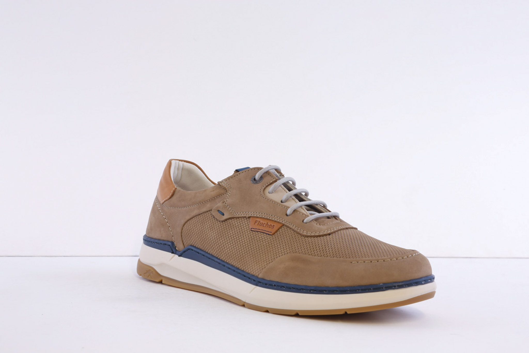 Fluchos F2210 Beige Nubuck Laced Smart Casual Shoe - Image 6