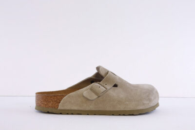 Birkenstock Boston Khaki suede comfort mule