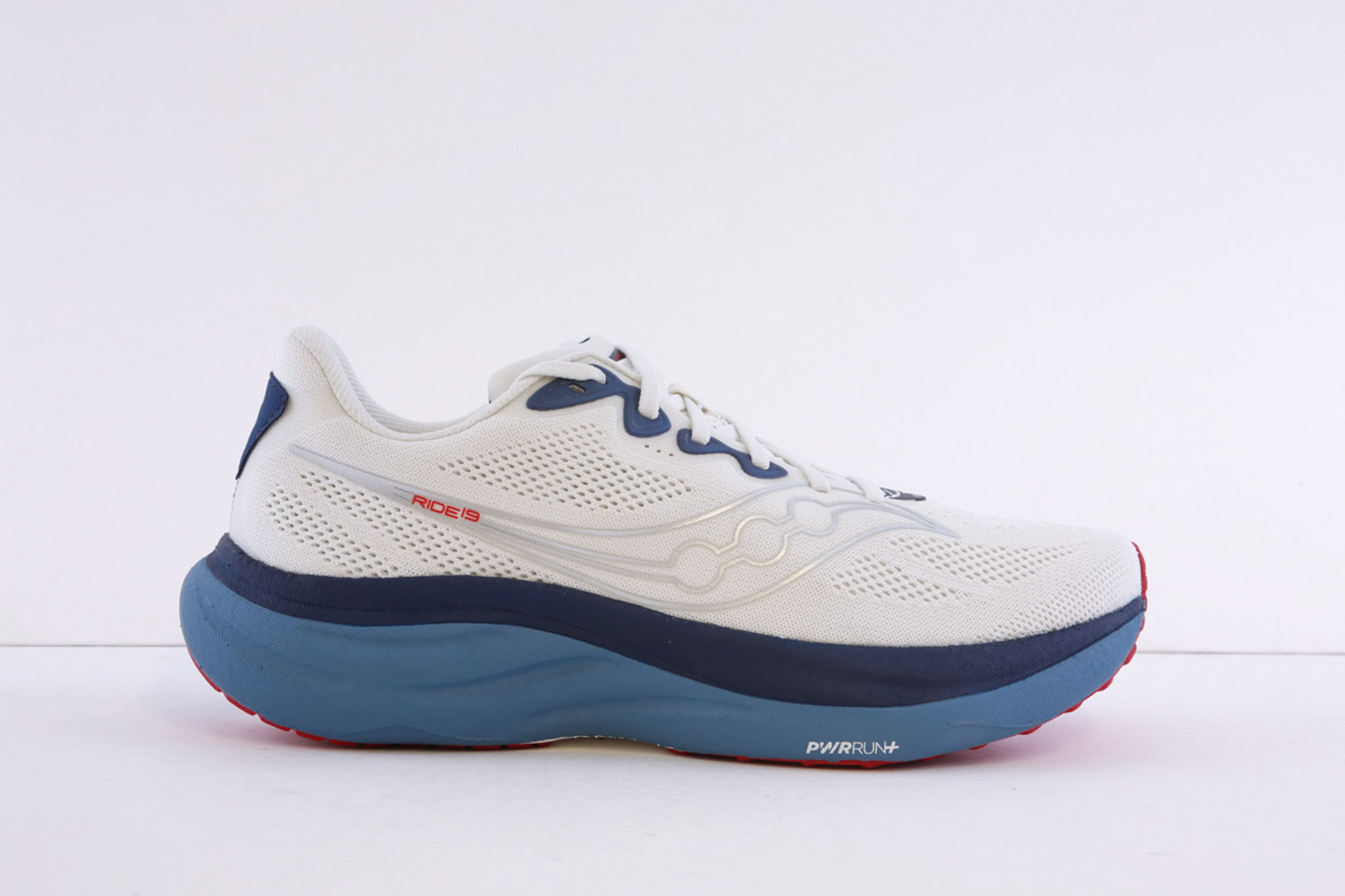 Saucony ride 19 S21055-146 white laced comfort running shoe