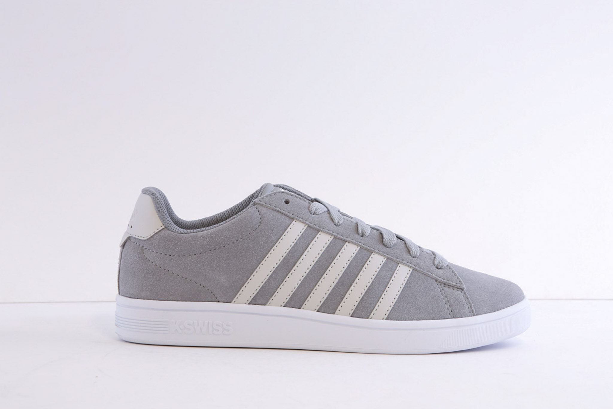 K-Swiss Court Tiebreak II Grey Suede Casual Laced Trainer