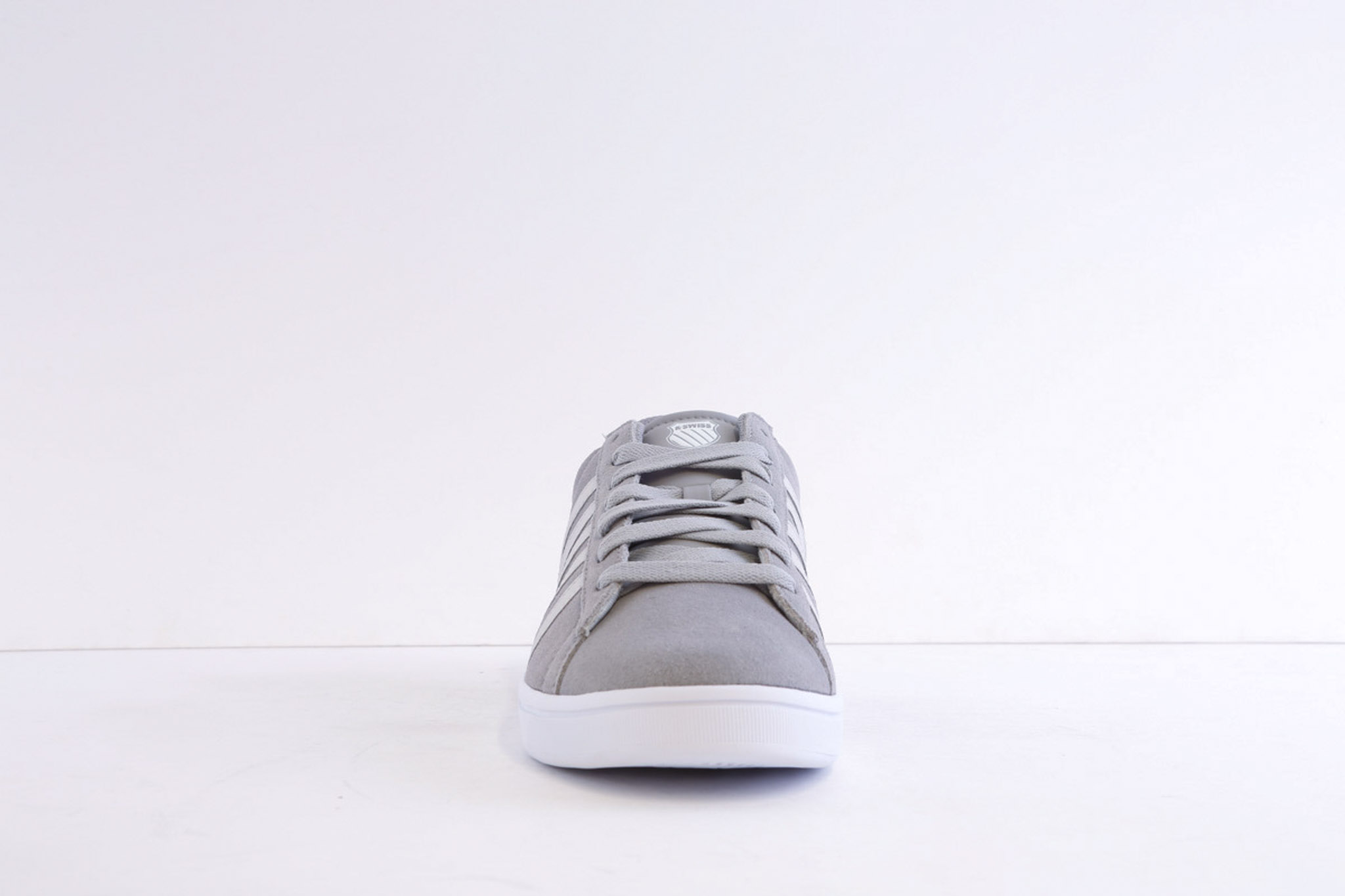 K-Swiss Court Tiebreak II Grey Suede Casual Laced Trainer - Image 3