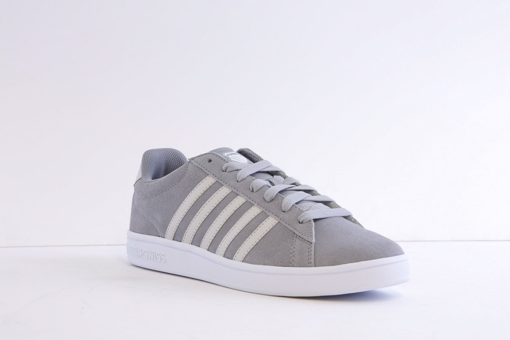 K-Swiss Court Tiebreak II Grey Suede Casual Laced Trainer - Image 5