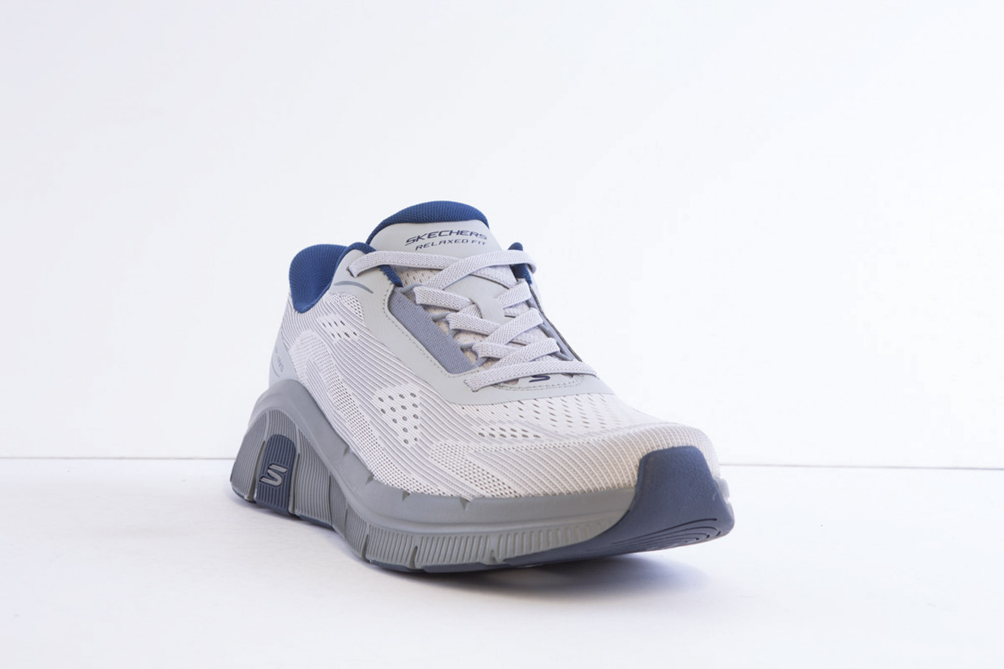 Skechers 233218-Gynv Grey Mock Lace Slip Ins Trainer - Image 5