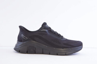 Skechers 233218/BBK Black Mock Lace Slip Ins Trainer