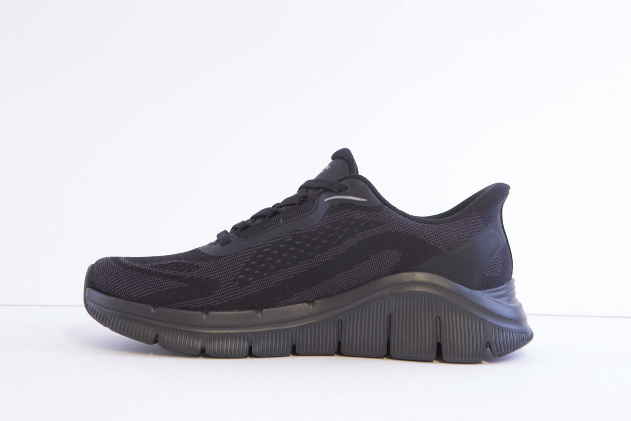Skechers 233218/BBK Black Mock Lace Slip Ins Trainer - Image 2