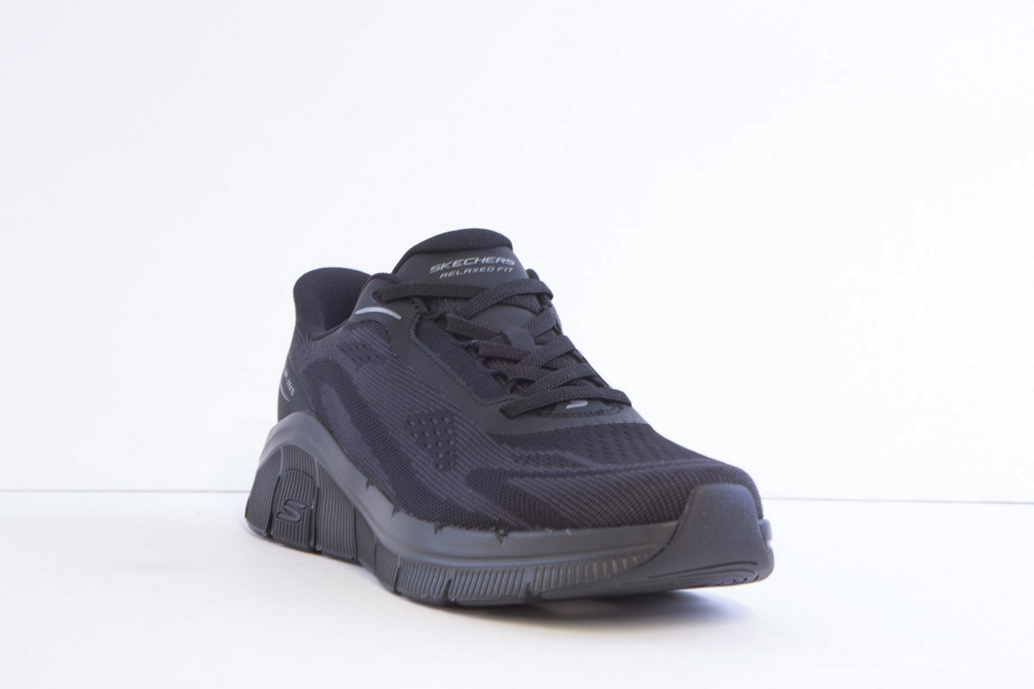 Skechers 233218/BBK Black Mock Lace Slip Ins Trainer - Image 5