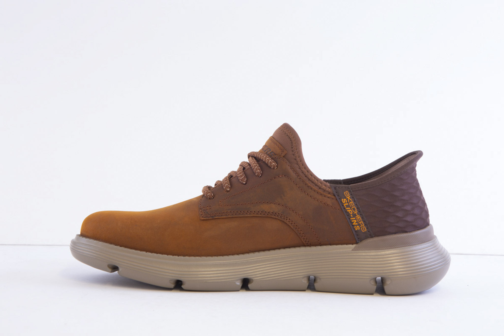 Skechers 205046W/Cdb Brown Nubuck Wide Fit Slip Ins Shoe - Image 2