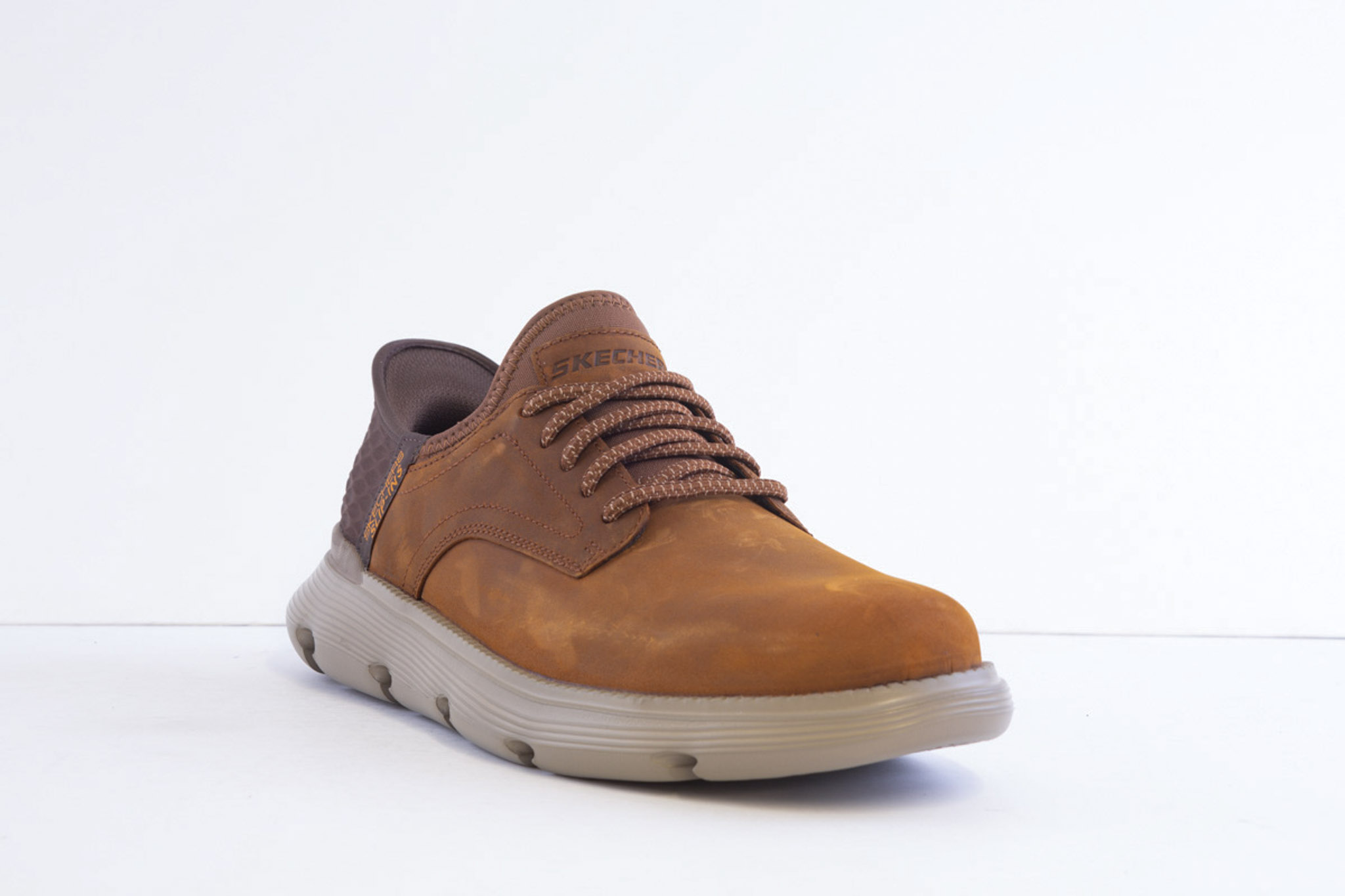 Skechers 205046W/Cdb Brown Nubuck Wide Fit Slip Ins Shoe - Image 5