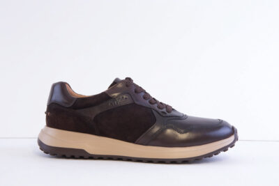 Tamaris 1-13623-304 Brown Casual Leather/Suede Laced Trainer