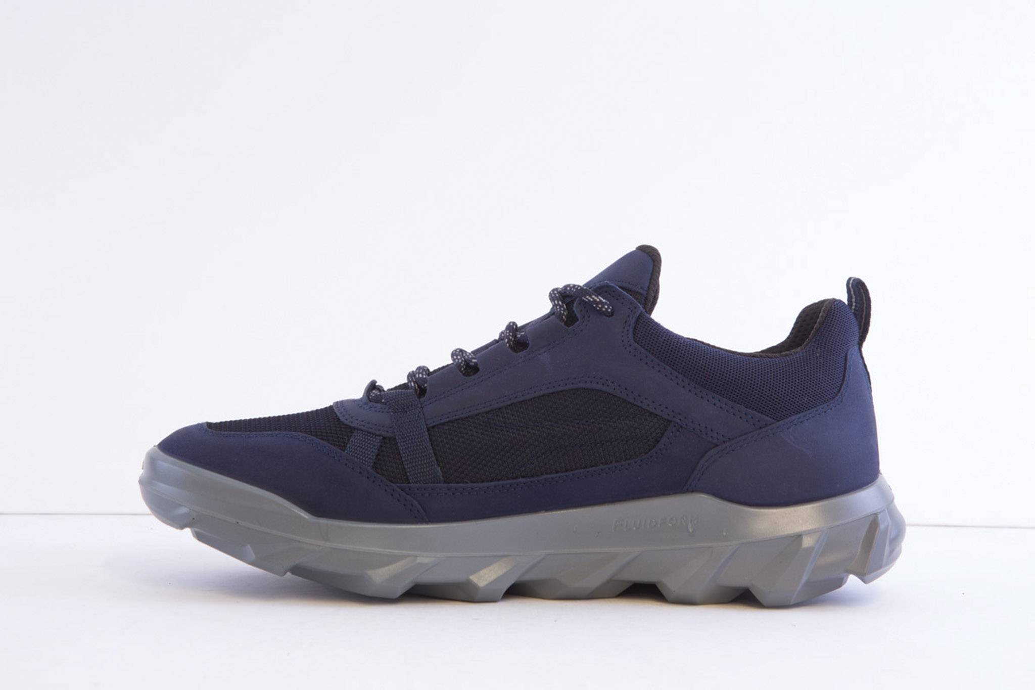 Ecco 820324 51117 Navy Fabric Casual Laced Trainer - Image 2