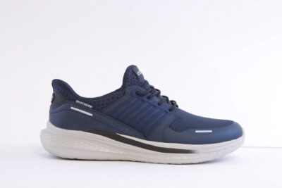Skechers 211389-Nvy Navy Mock Lace Slip Ins Trainer