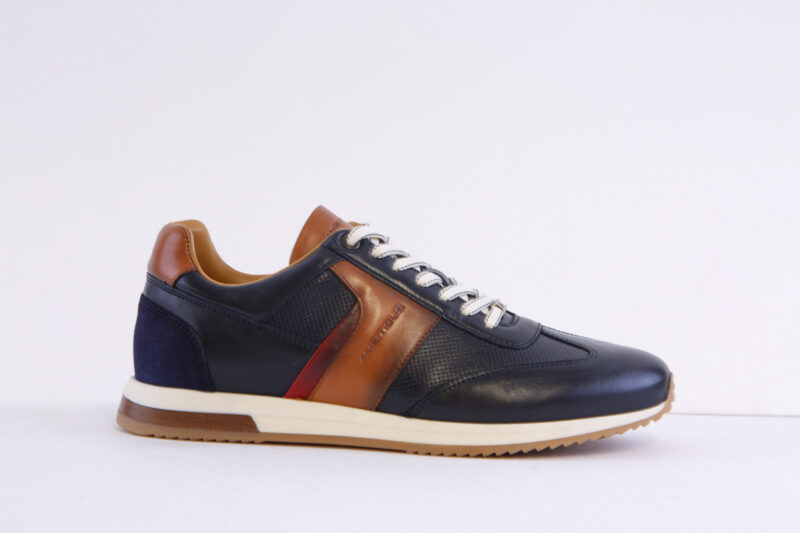 Ambitious 11319-6580 Navy Leather Smart Casual Laced Trainer