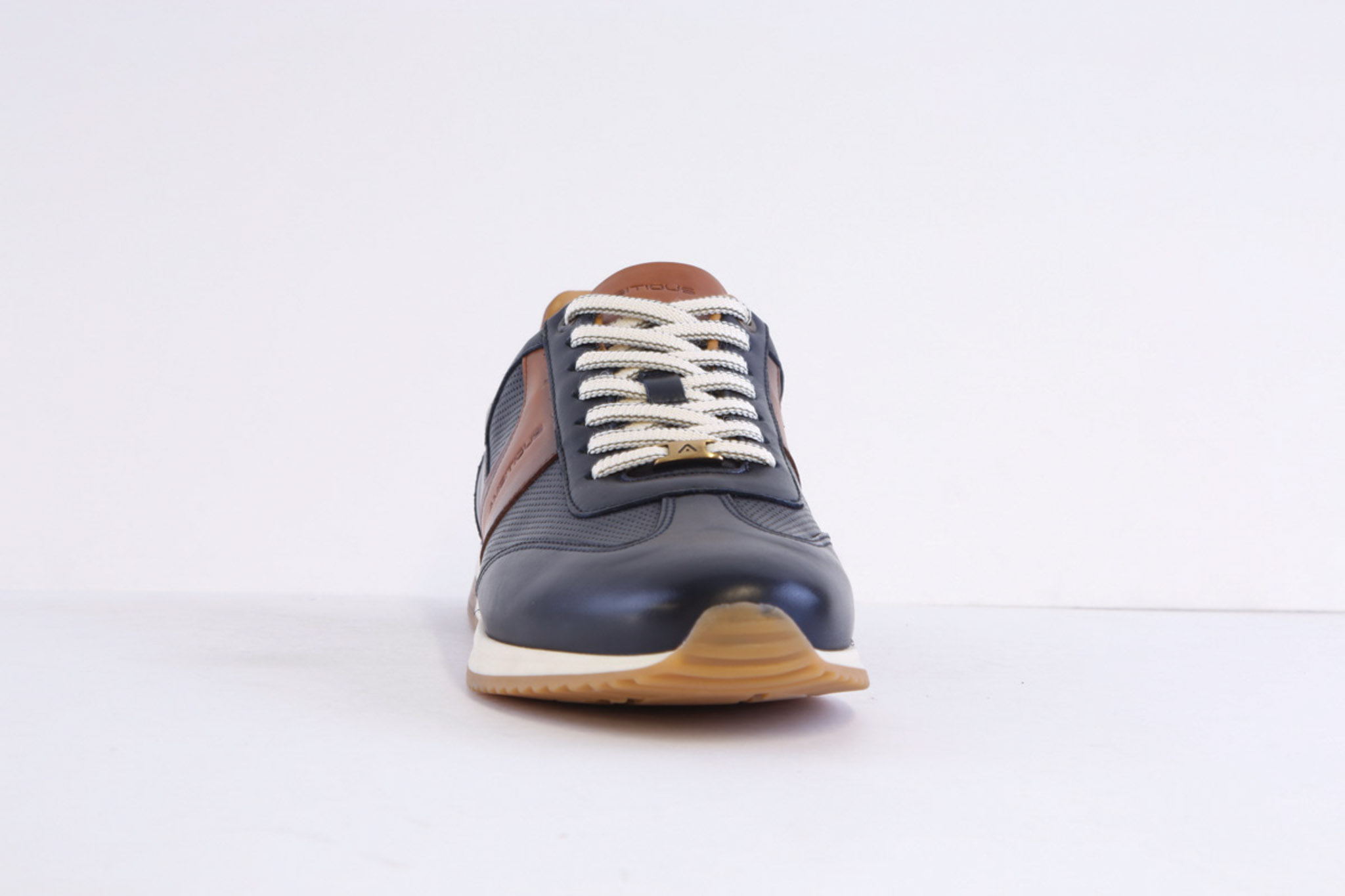 Ambitious 11319-6580 Navy Leather Smart Casual Laced Trainer - Image 3