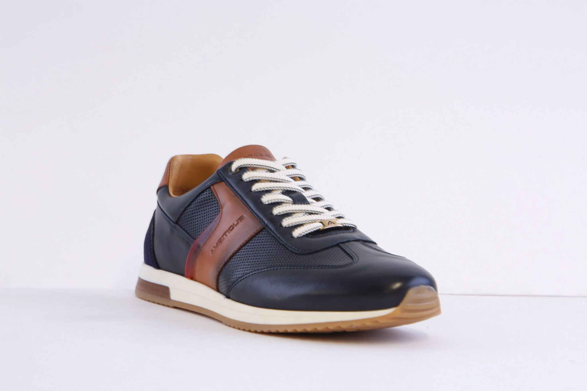 Ambitious 11319-6580 Navy Leather Smart Casual Laced Trainer - Image 5