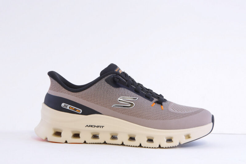 Skechers 233110/Tpbk Taupe Arch Fit Slip Ins Trainer